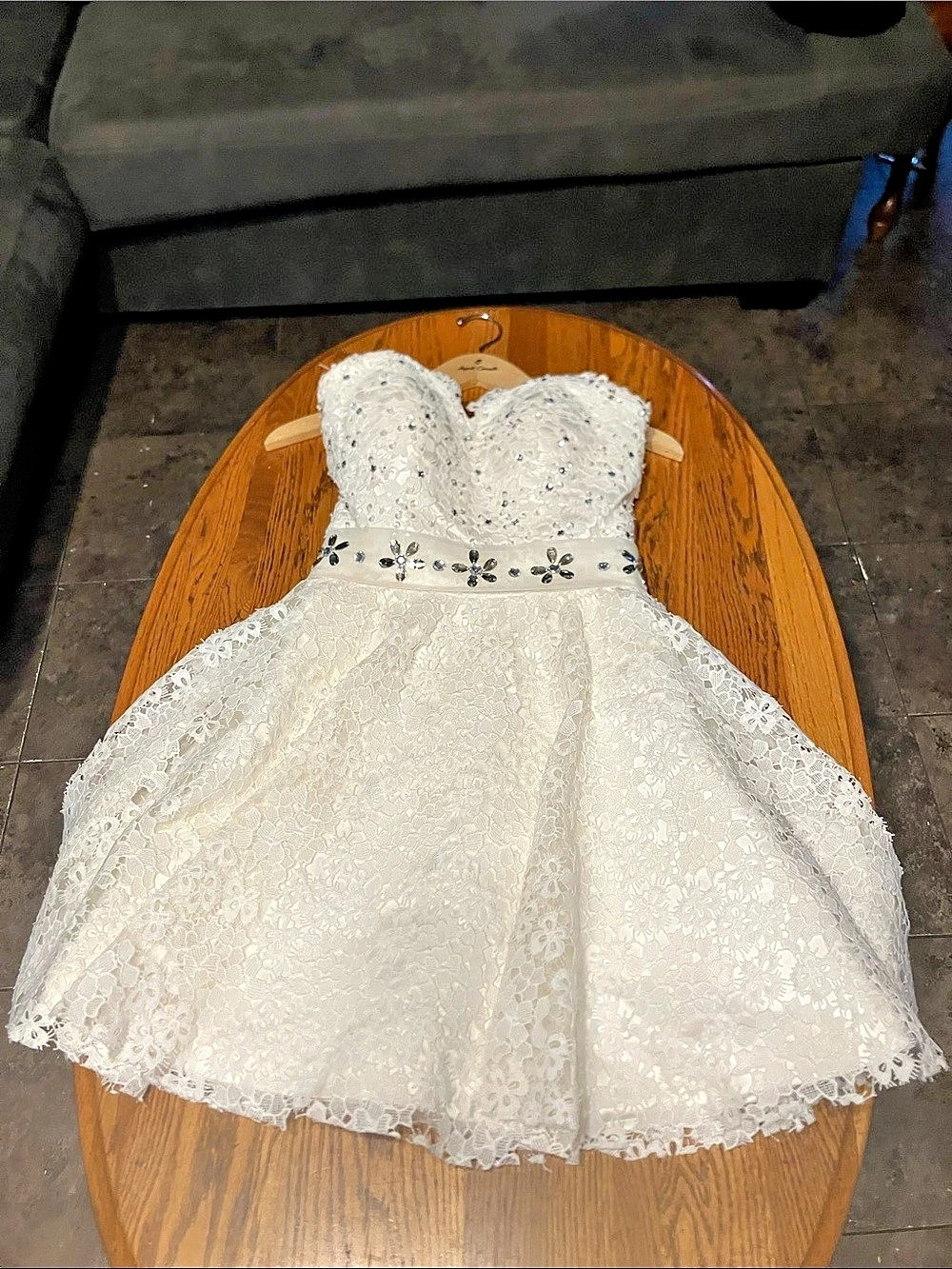 White Lace Mini Dress